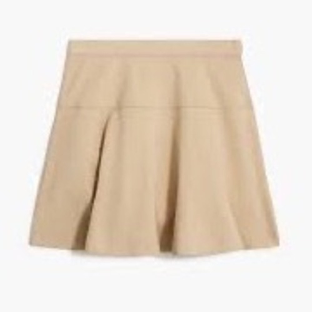 J. Crew Factory Crewcuts Ponte Uniform Skirt Girls 10 Tan Preppy Modest Academic
